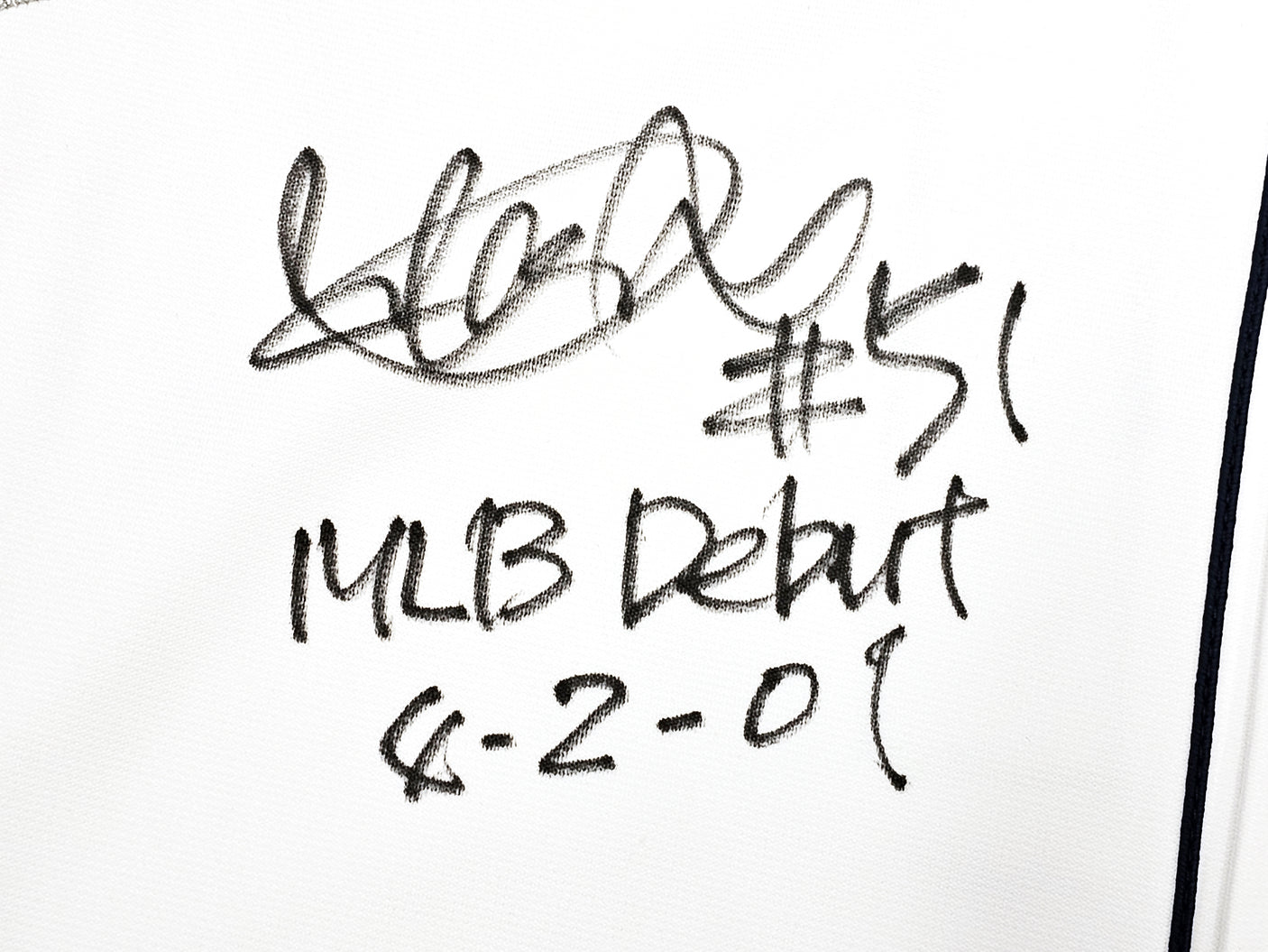 Seattle Mariners Ichiro Suzuki Autographed White Authentic Mitchell & Ness 2001 All Star Patch Jersey Size 44 "MLB Debut 4-2-01" IS Holo Stock #217972