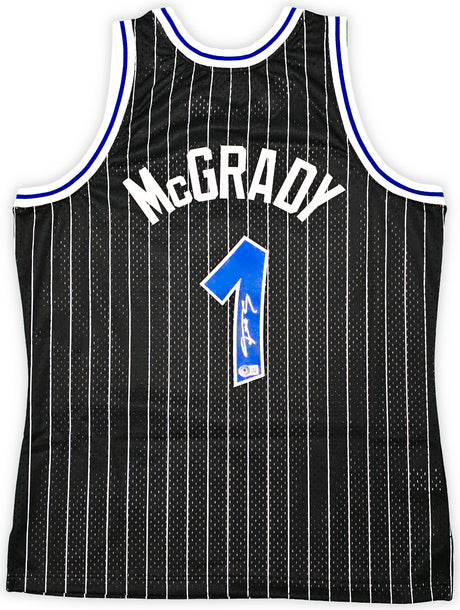Orlando Magic Tracy McGrady Autographed Black Authentic Mitchell & Ness 2003-04 HWC Swingman Jersey Size L Beckett BAS Witness Stock #216979