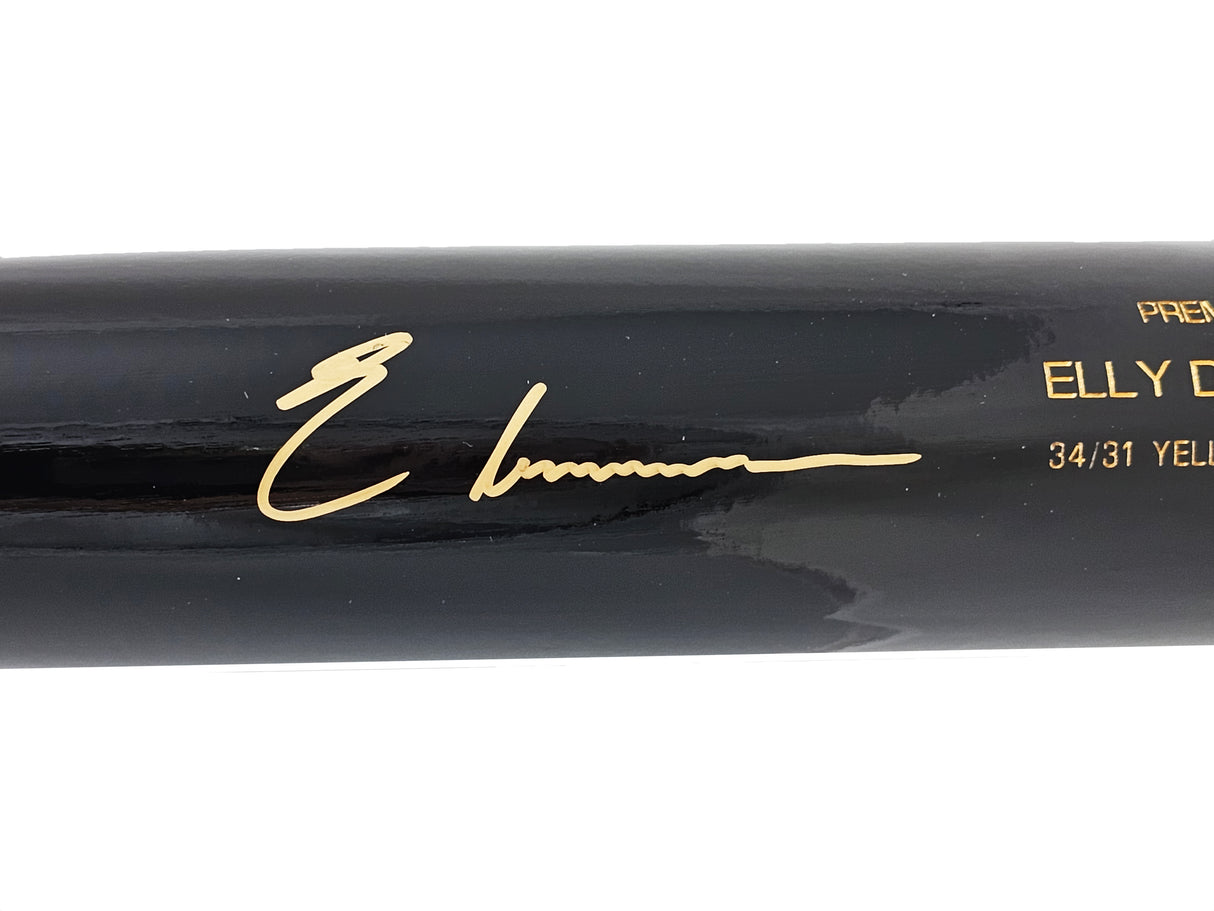 Elly De La Cruz Autographed Black B45 Player Model Bat Cincinnati Reds Beckett BAS Witness Stock #218705