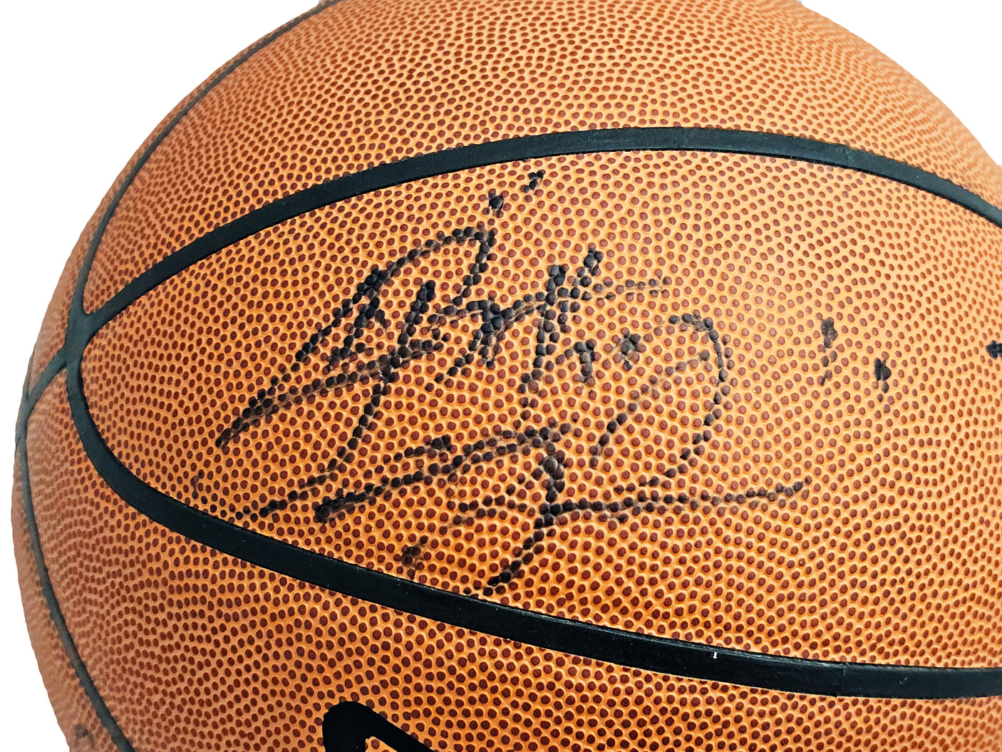2002-03 St. Vincent-St. Mary Fighting Irish Multi Signed Autographed Basketball With 8 Total Signatures Including LeBron "King" James High School Signature PSA/DNA #AI01382