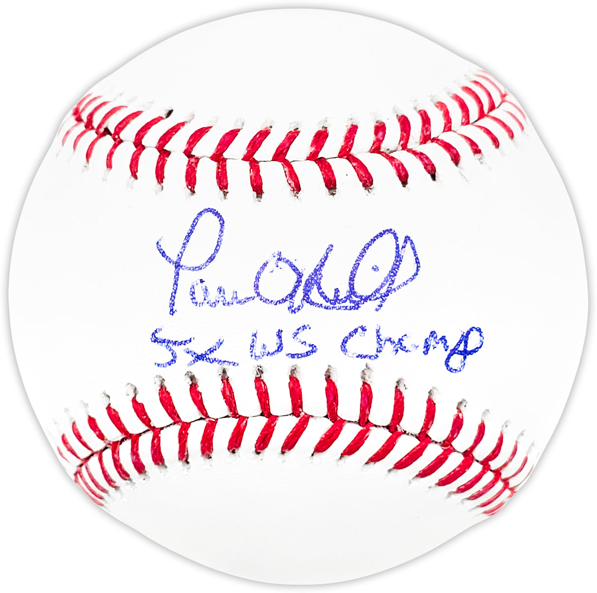 Paul O'Neill Autographed Official MLB Baseball New York Yankees "5x WS Champs" Beckett BAS Witness Stock #212675
