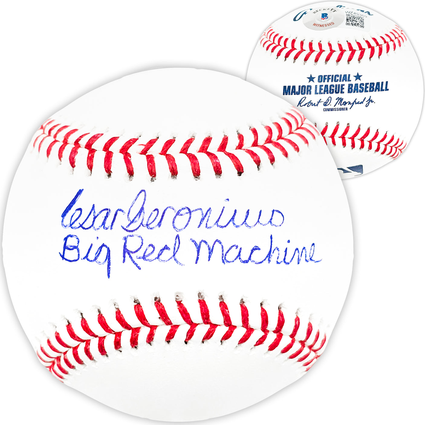 Cesar Geronimo Autographed Official MLB Baseball Cincinnati Reds "Big Red Machine" Beckett BAS Witness Stock #210133