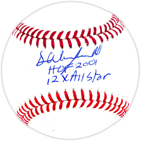 Dave Winfield Autographed Official MLB Baseball New York Yankees "HOF 2001, 12x All Star" Beckett BAS Witness Stock #220893