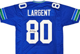 Seattle Seahawks Steve Largent Autographed Blue Jersey "HOF 95" MCS Holo Stock #112485