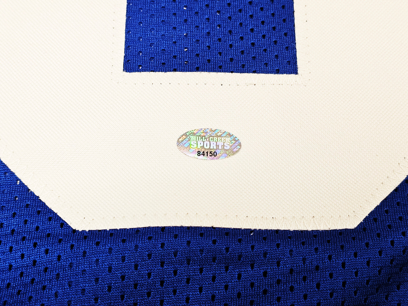 Seattle Seahawks Steve Largent Autographed Blue Jersey "HOF 95" MCS Holo Stock #112485