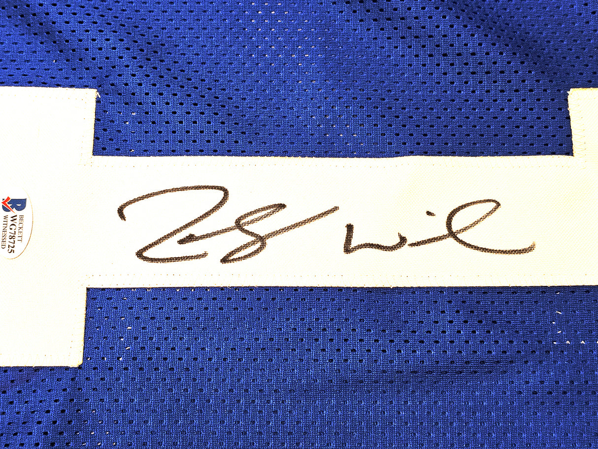 BYU Cougars Zach Wilson Autographed Royal Blue Jersey Beckett BAS Stock #191149