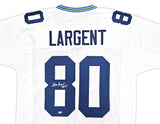 Seattle Seahawks Steve Largent Autographed White Jersey "HOF 95" MCS Holo Stock #112486