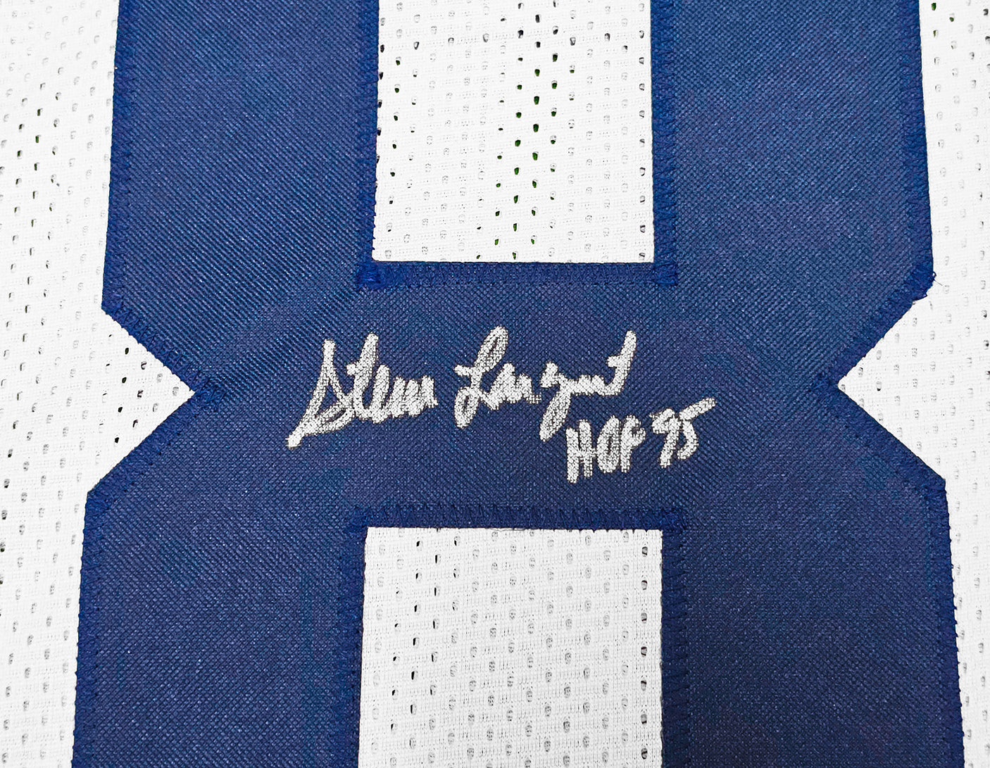 Seattle Seahawks Steve Largent Autographed White Jersey "HOF 95" MCS Holo Stock #112486