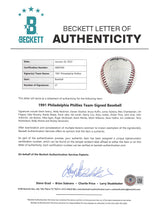 1991 Phillies (27) Daulton, Dykstra, Murphy +24 Signed Baseball BAS #AB92949