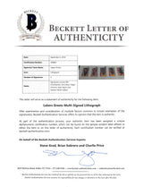 Lakers Legends (5) Chamberlain, Jabbar, Johnson Signed 22x39 Lithograph BAS