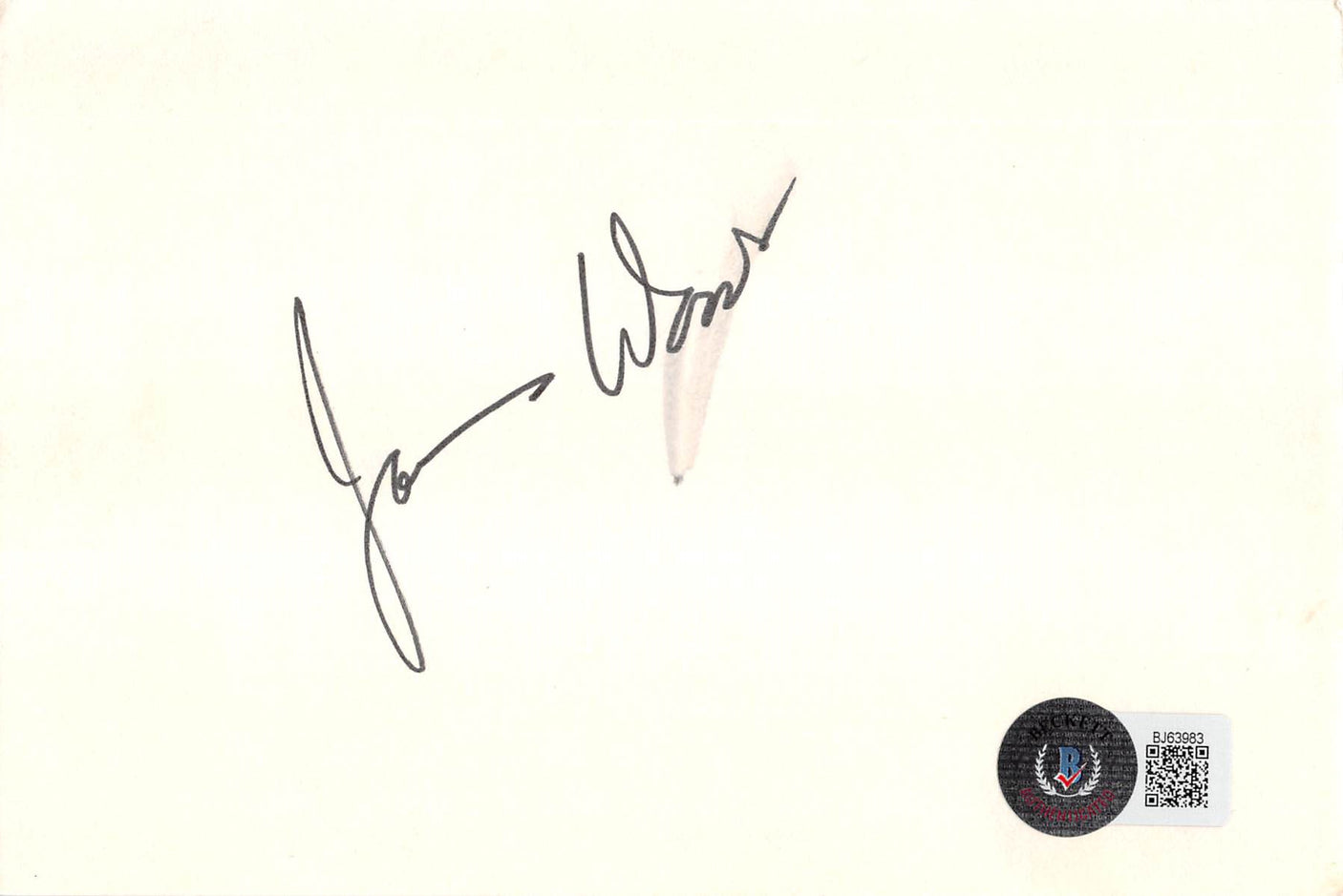 James Woods Hercules Authentic Signed 4x6 Index Card Autographed BAS #BJ63983