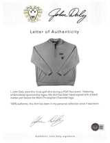 John Daly Signed Match Worn White Adidas Quarter Zip Shirt BAS #BH00335