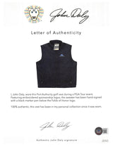 John Daly Authentic Signed Match Worn Navy Folds of Honor Vest BAS #BH00319