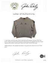John Daly Signed Match Worn Black Alan Paine Cashmere Sweater BAS #BH00305