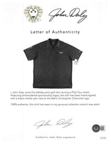 John Daly Authentic Signed Match Worn Gray Adidas Polo Shirt BAS #BH00372