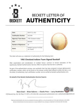 1992 Indians (28) Thome Authentic Signed Bobby Brown Oal Baseball BAS #AC01891