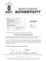 The Green Inferno Cast (4) Sabara, Izzo, +2 Signed Script Cover BAS #AC33466