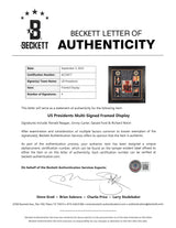 US Presidents (4) Reagan, Carter, Ford & Nixon Signed Framed Display BAS