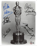 Oscar Winners (5) Leachman, Hunter, Winters, +2 More Signed 8x10 B&W Photo BAS