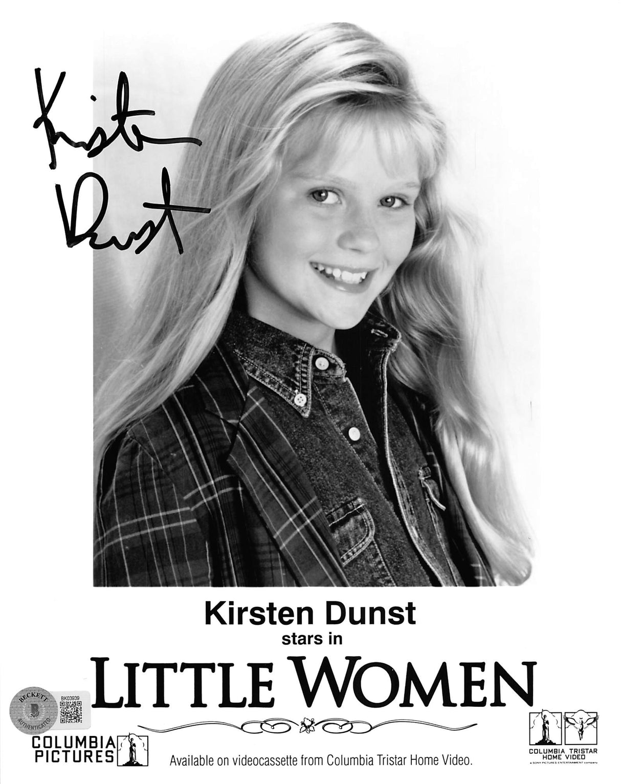 Kirsten Dunst Little Women Authentic Signed 8x10 Photo Autographed BAS #BK03939
