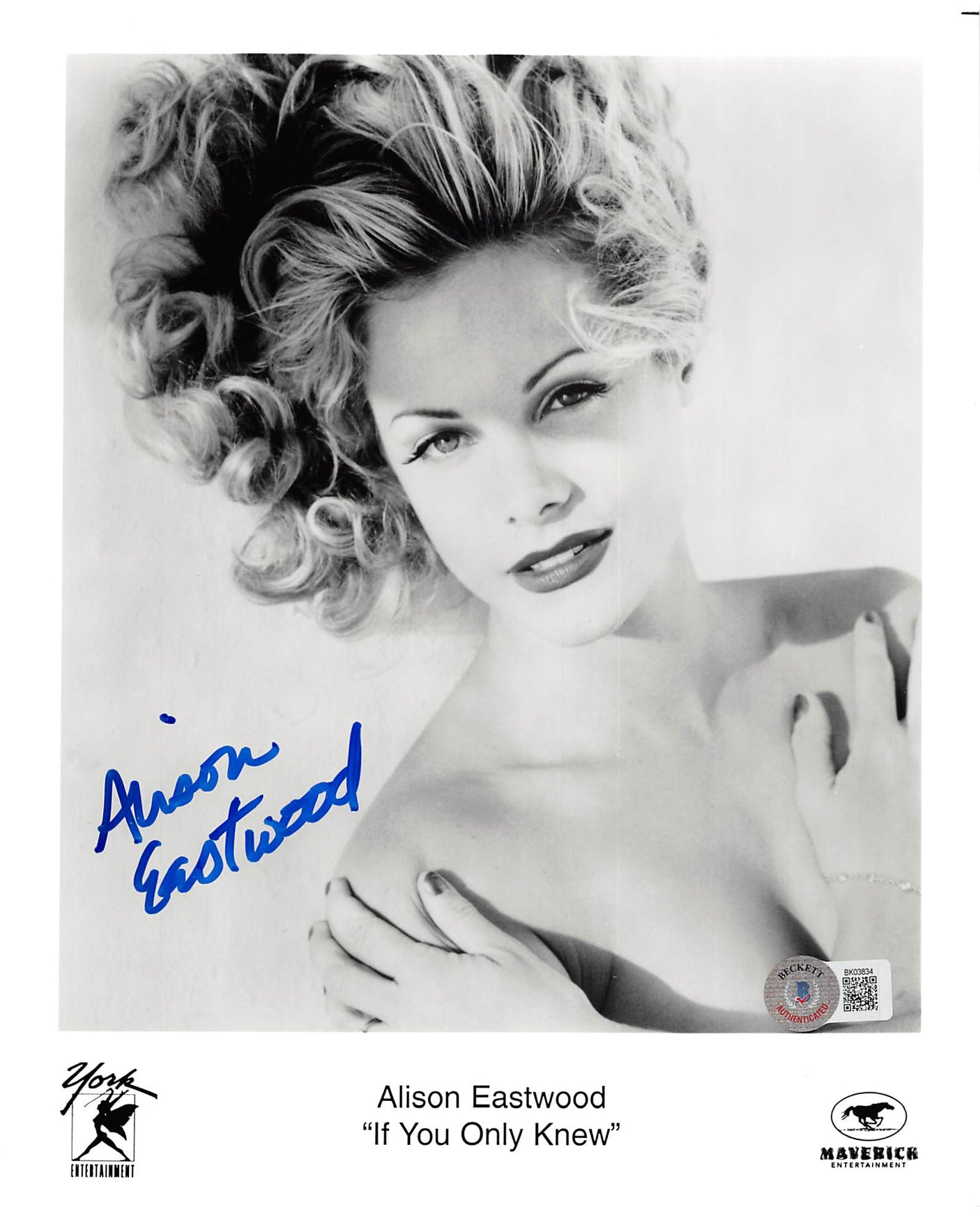 Alison Eastwood If You Only Knew Authentic Signed 8x10 Photo BAS #BK03834