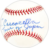 Joe Cascarella Autographed Official AL Baseball Boston Red Sox "1934 Tour of Japan" Beckett BAS QR #BM25289