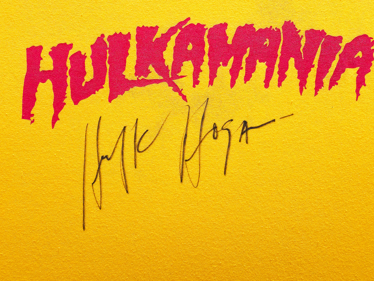 WWE Hulk Hogan Autographed Framed Yellow Shirt JSA Stock #234596