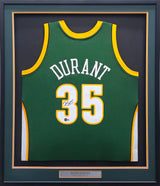 Seattle Supersonics Kevin Durant Autographed Framed Green Authentic Mitchell & Ness HWC Swingman 2007-08 Jersey Beckett BAS QR Stock #234600