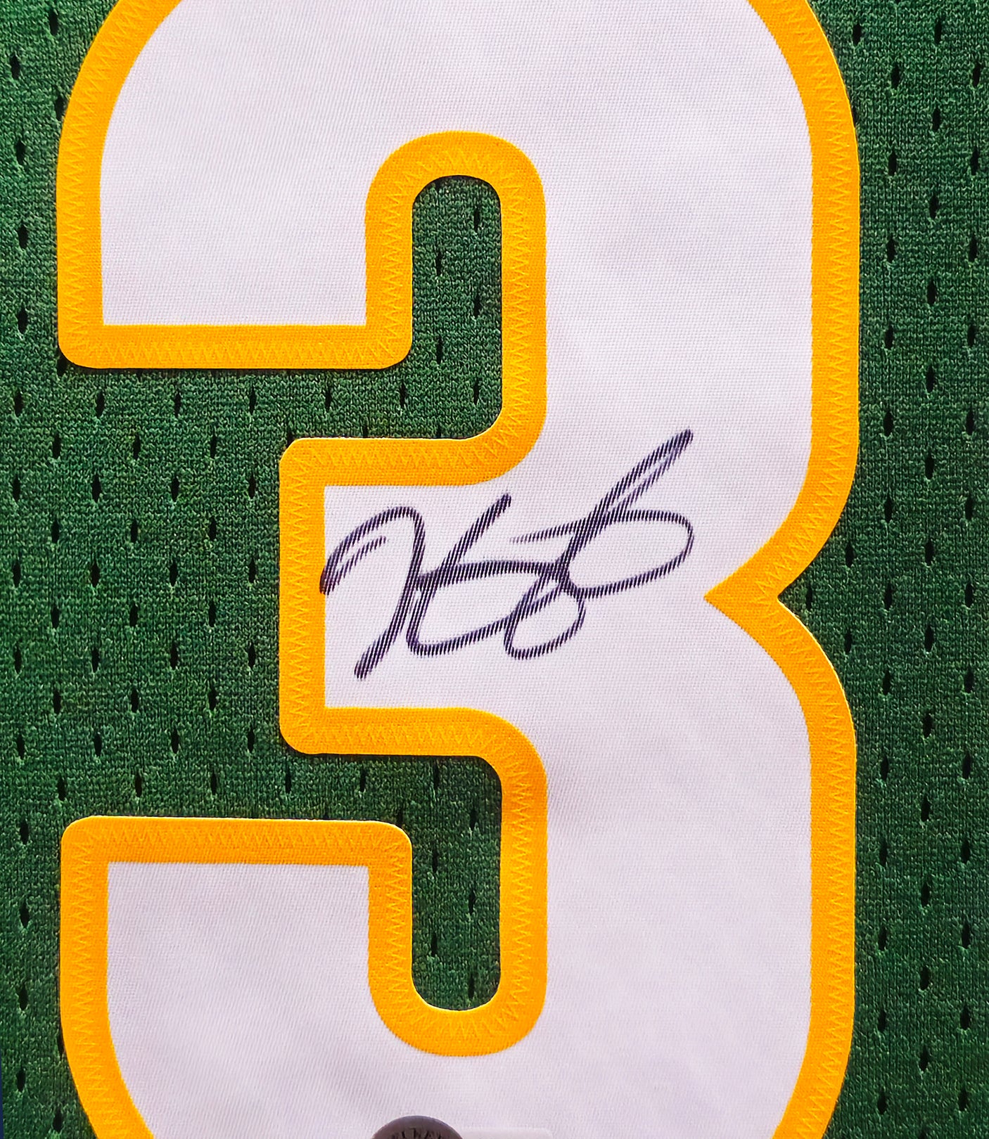 Seattle Supersonics Kevin Durant Autographed Framed Green Authentic Mitchell & Ness HWC Swingman 2007-08 Jersey Beckett BAS QR Stock #234600
