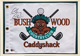 Chevy Chase Autographed White Framed Caddyshack Golf Pin Flag Beckett BAS QR Stock #233870