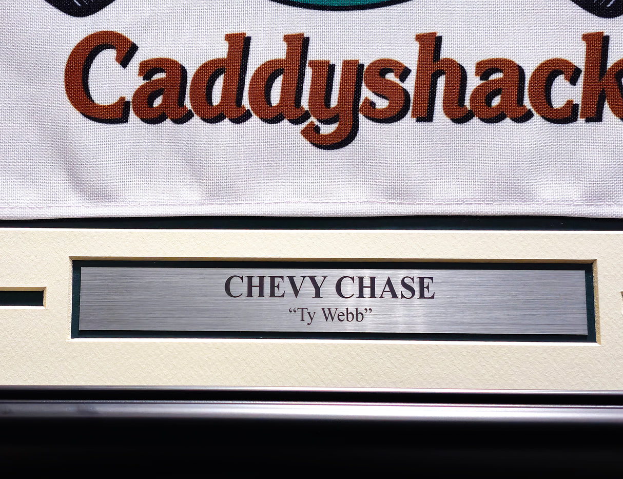 Chevy Chase Autographed White Framed Caddyshack Golf Pin Flag Beckett BAS QR Stock #233870
