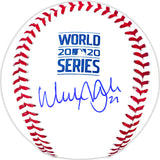 Walker Buehler Autographed Official 2020 World Series Baseball Los Angeles Dodgers Beckett BAS QR Stock #193679