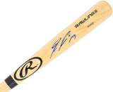 Ronald Acuna Jr. Autographed Blonde Rawlings Baseball Bat Atlanta Braves Beckett BAS Stock #181315