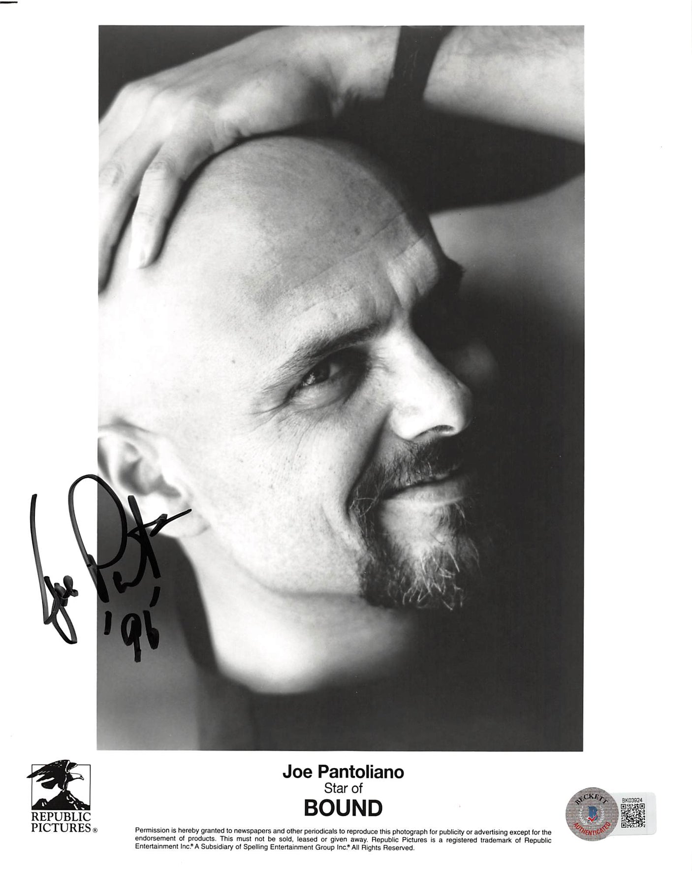 Joe Pantoliano Bound 96 Authentic Signed 8x10 Photo Autographed BAS #BK03924