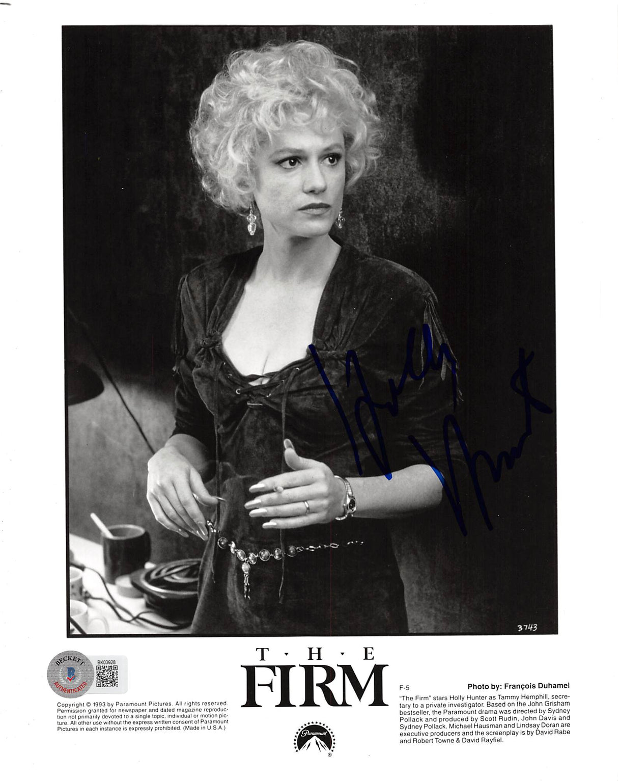 Holly Hunter The Firm Authentic Signed 8x10 Photo Autographed BAS #BK03928