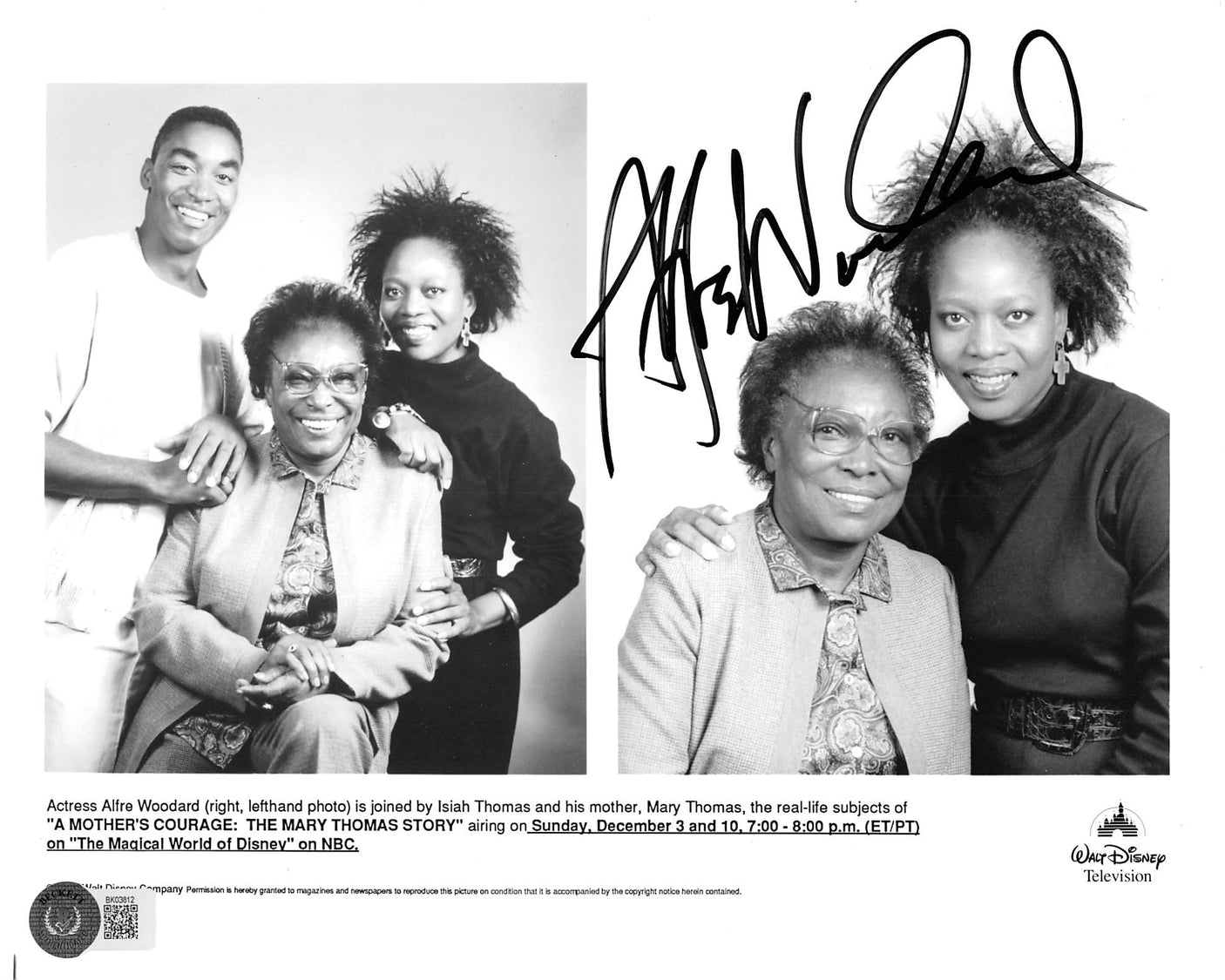 Alfre Woodard A Mother's Courage Authentic Signed 8x10 Photo BAS #BK03812