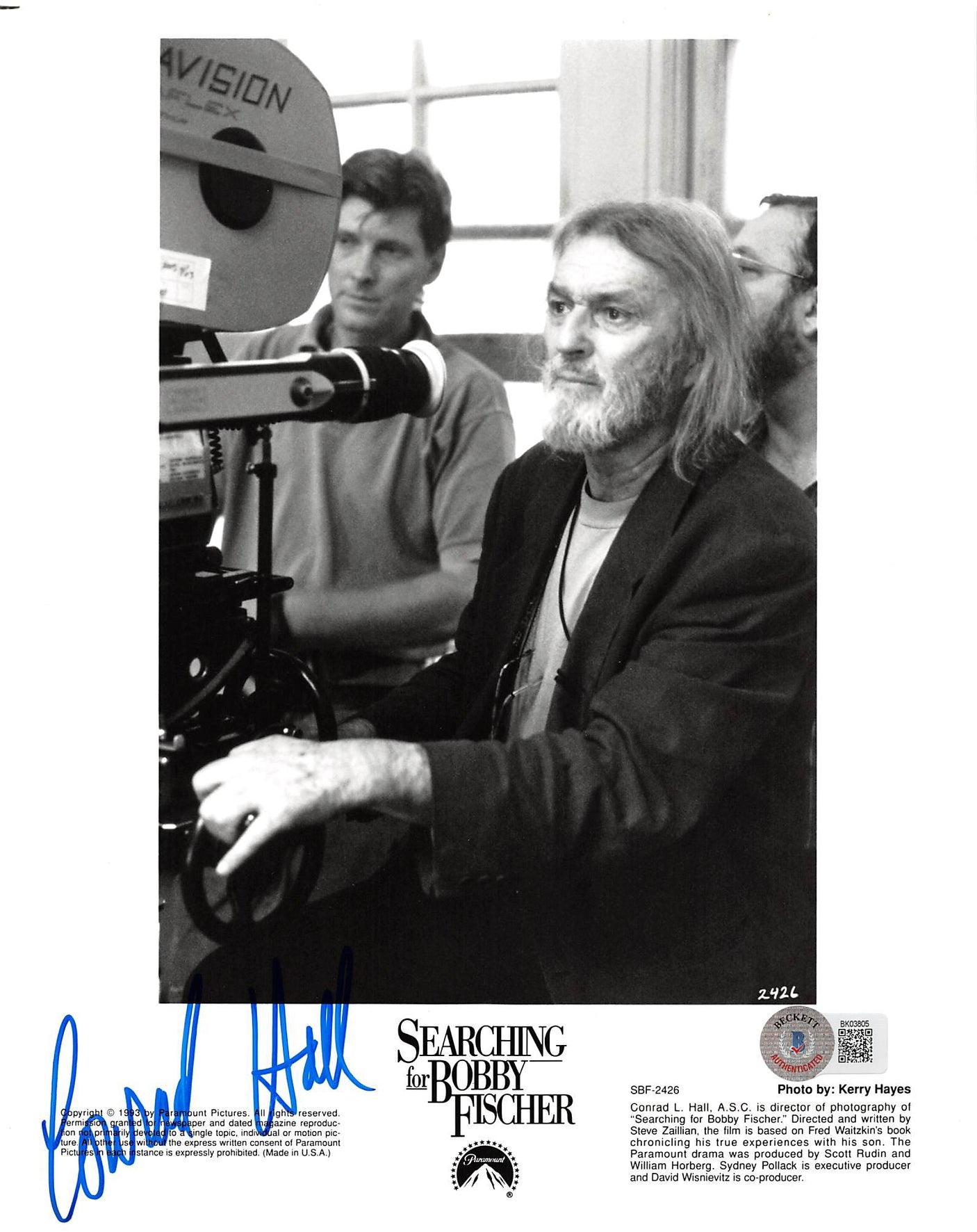 Conrad L. Hall Searching for Bobby Fischer Signed 8x10 Photo BAS #BK03805