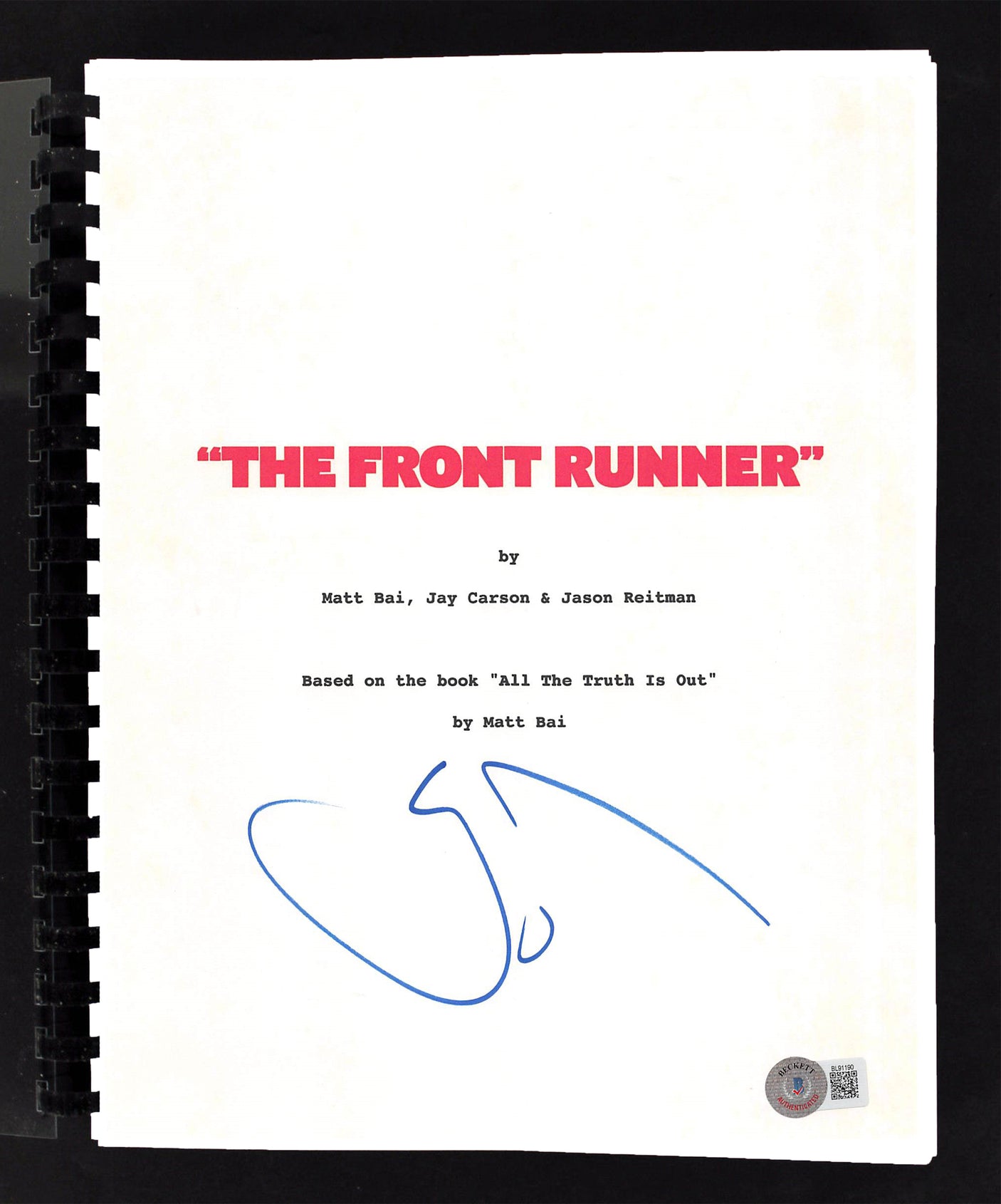 Hugh Jackman The Front Runner Authentic Signed Movie Script BAS #BL91190
