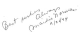 Maidie Norman What Ever Happened to Baby Jane Signed 3x5 Index Card BAS #BL96246