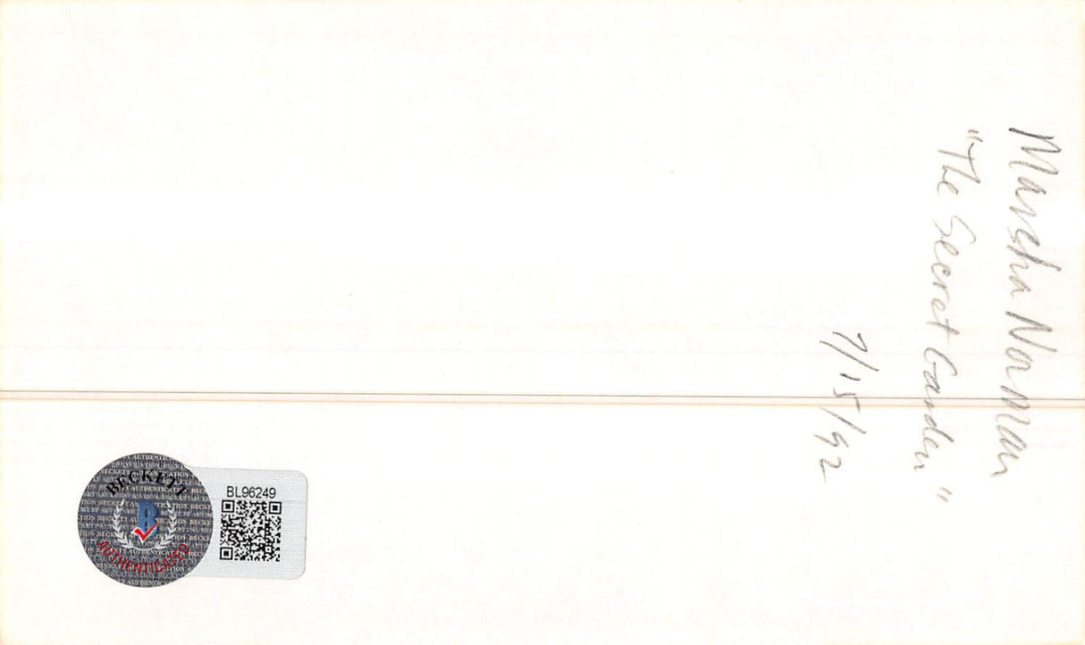 Marsha Norman The Secret Garden Authentic Signed 3x5 Index Card BAS #BL96249