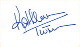 Kathleen Turner Romancing the Stone Authentic Signed 3x5 Index Card BAS #BL96259
