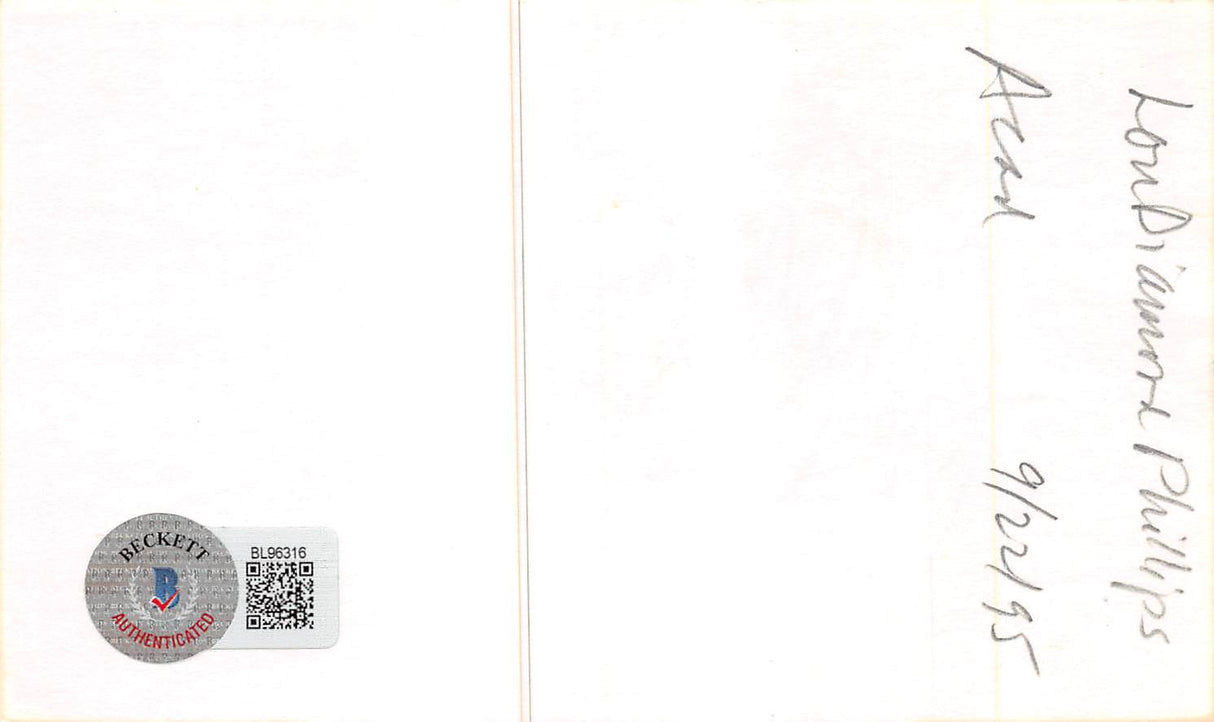 Lou Diamond Phillips La Bamba Authentic Signed 3x5 Index Card BAS #BL96316