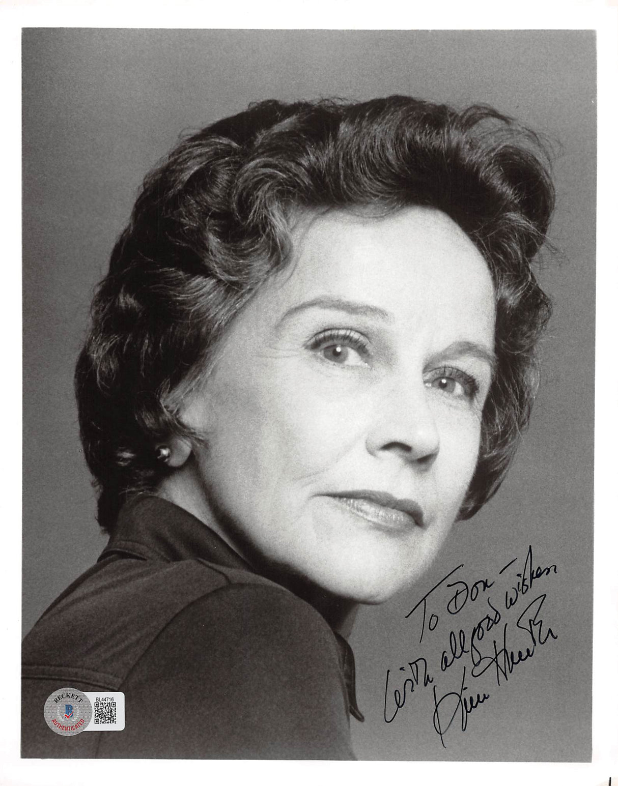 Kim Hunter Planet Of The Apes "All Good Wishes" Signed 8x10 Photo BAS #BL44716
