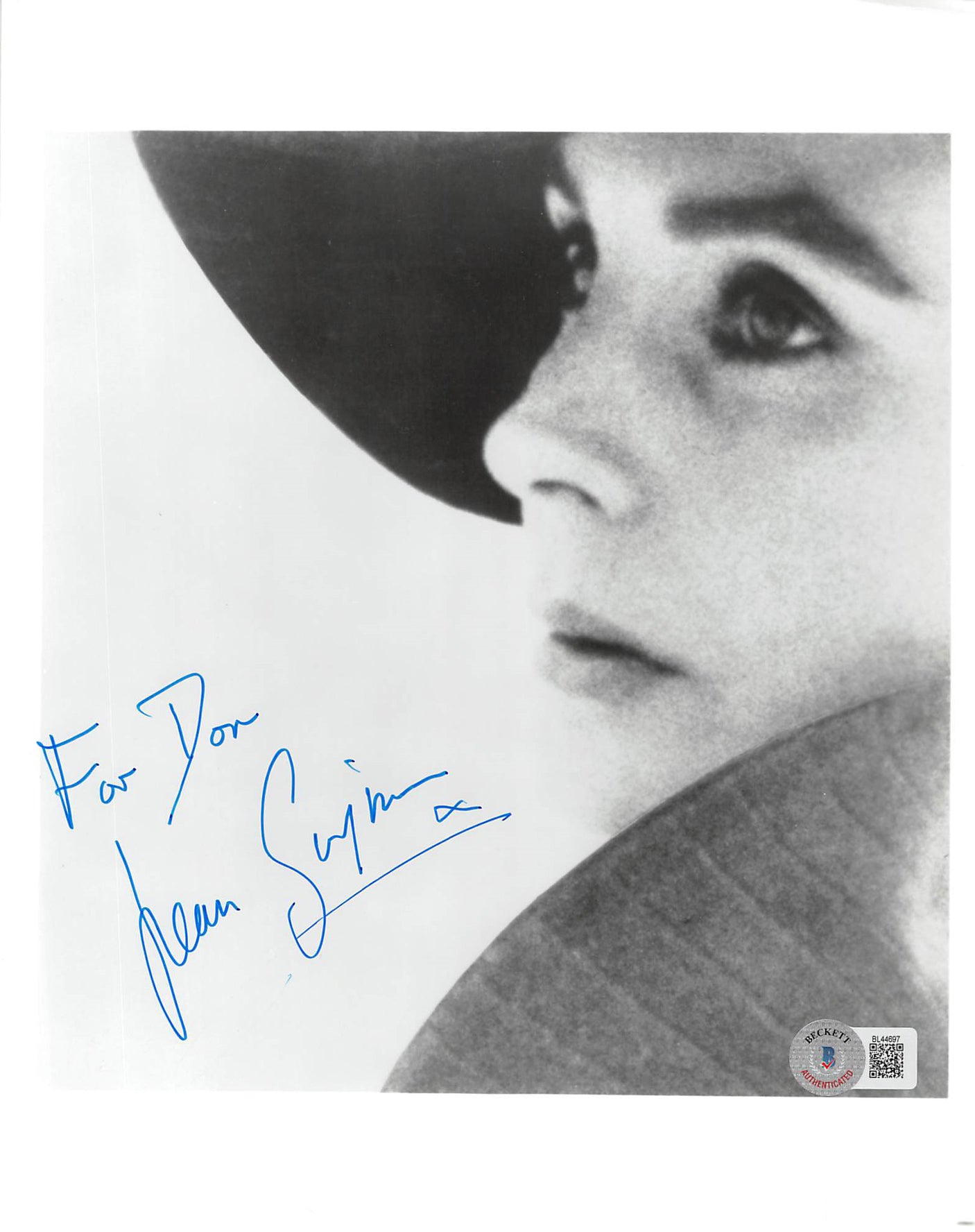 Jean Simmons Guys and Dolls "For Don" Authentic Signed 8x10 Photo BAS #BL44697