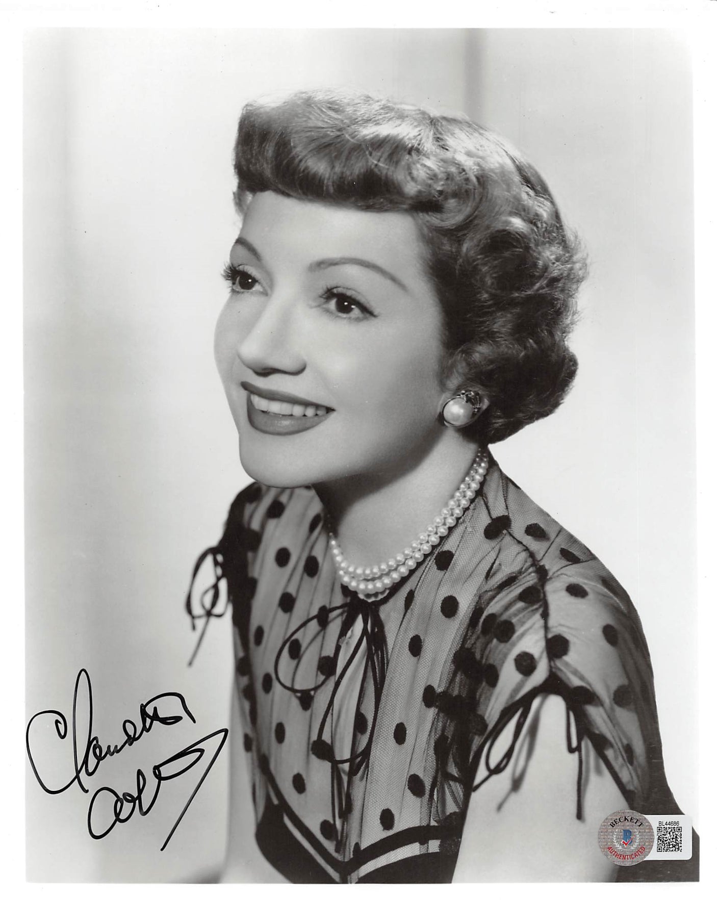 Claudette Colbert It Happened One Night Authentic Signed 8x10 Photo BAS #BL44686