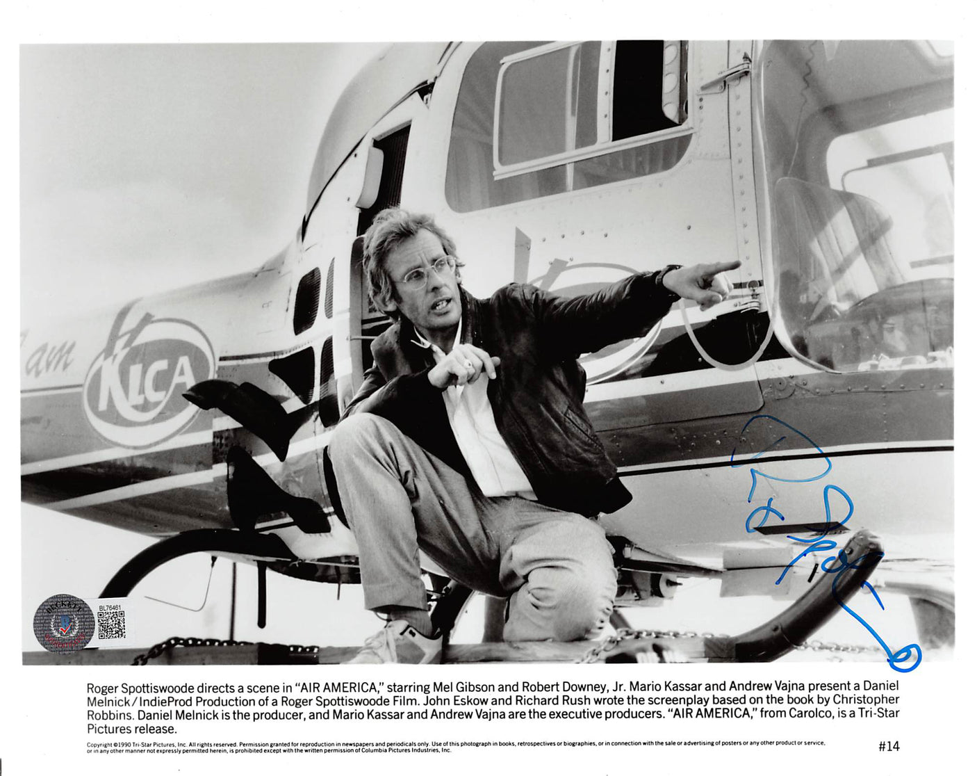 Roger Spottiswoode Air America Authentic Signed 8x10 Photo BAS #BL76461