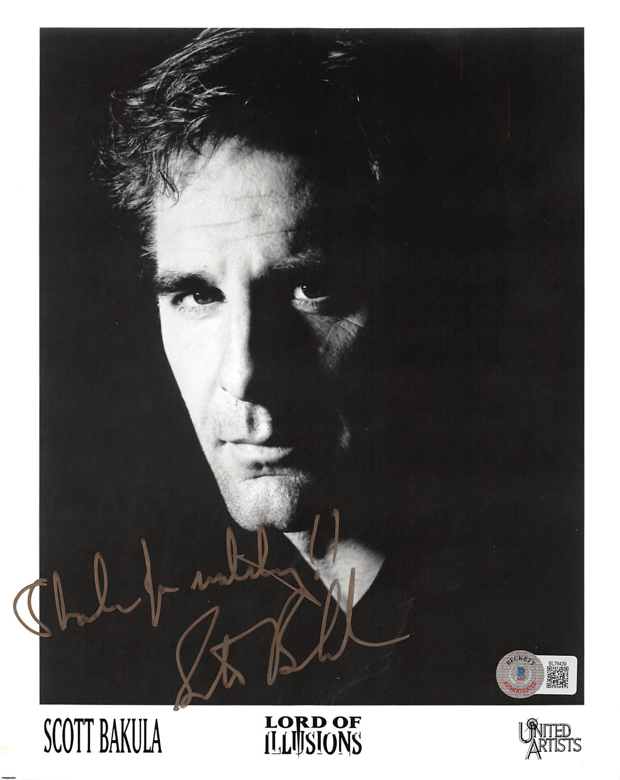 Scott Bakula Lord of Illusions "Thanks" Authentic Signed 8x10 Photo BAS #BL76439