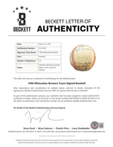 1991 Brewers (23) Yount Molitor, Sheffield +20 Signed Oal Baseball BAS #AC01906