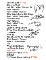 AC/DC (5) Young, Slade, Williams, Young & Rose Signed 2016 Tour Setlist BAS COA
