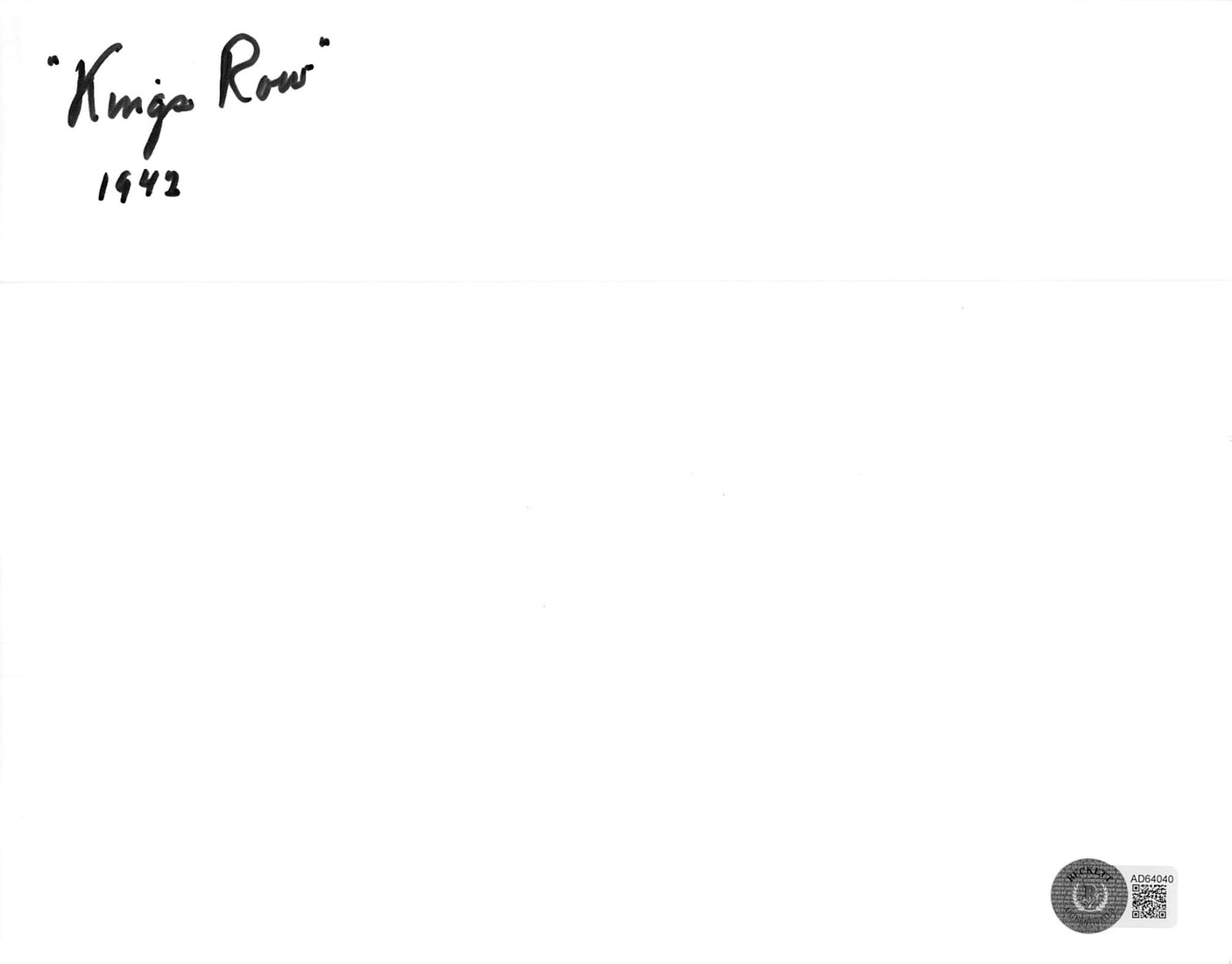 Ronald Reagan & Bob Cummings w/ Insc Authentic Signed 8x10 Photo BAS #AD64040